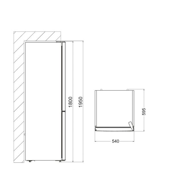 VCF 10180 NoFrost 180cm kombiskap - Bilde 3