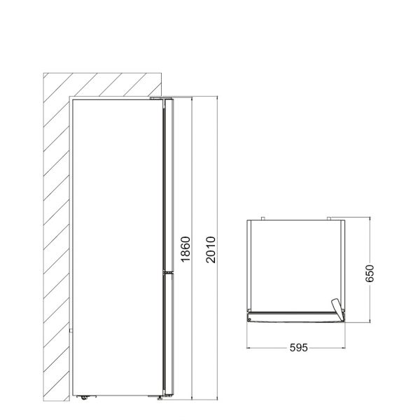 VCF 12186 NoFrost 186cm kombiskap - Bilde 3